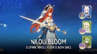 C0 Nilou Bloom is FUN! F2P Nilou Showcase - Spiral Abyss 3.1 Floor 12 Both Sides | Genshin Impact