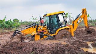 New JCB 3DX Plus Backhoe Loader Unfortunately Stuck in Mud its Self Rescue | Jcb video