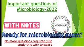 Just pass in one day|Microbiology important questions with notes in description|