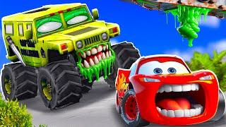 Big & Small:McQueen and Mater VS captain collision ZOMBIE Slime apocalypse cars in BeamNG.drive