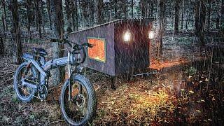 THUNDERSTORM IN A BIKE CAMPER with my Dog!