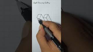 3D letter H drawing easy