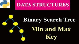 Python Program To Implement Binary Search Tree | Program 7 | Min and Max Key