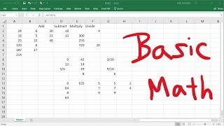 Basic Excel Formulas - Add, Subtract, Multiply & Divide