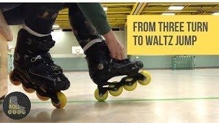 Skating from three turn to waltz jump