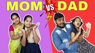 MOM v/s DAD Funny videos  || rider mallesh moral stories || janavi funny videos || childrens comedy