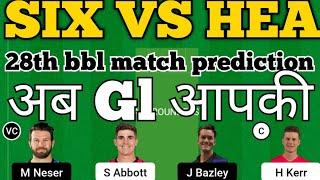 six vs hea dream11 prediction|hea vs six|hea vs six bbl match prediction|six vs hea today match