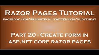Create form in asp net core razor pages