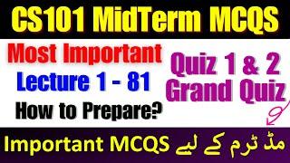 Cs101 Midterm Preparation 2023 | Most Important Repeated MCQS | cs101 midterm preparation | #cs101