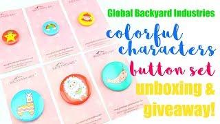 Colorful Characters Button Set: Unboxing & Giveaway!