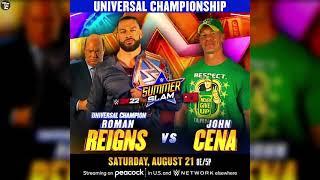 WWE Summerslam 2021 Roman Reigns vs. John Cena (Moving Match Card)