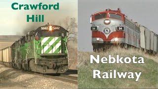 Nebkota Railway F Units and BN C30-7's on Crawford Hill in Nebraska