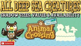 ACNH ALL DEEP SEA CREATURES: Animal Crossing New Horizons Deep Sea creatures // Diving Creatures