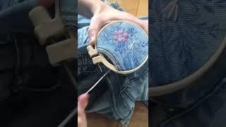 Embroidering on denim with my DMC Eco Vita embroidery threads Very durable - perfect on jeans!