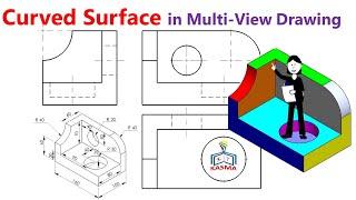 Drawing 02_03 Curved Surface in Multiview Drawing