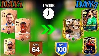 CAN I REACH 100 OVR IN 1 WEEK ON A BRAND NEW ACCOUNT?? // EA FC MOBILE 24