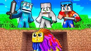 3 Cazadores VS Invictor YARNABY en Minecraft!  Manhunt POPPY PLAYTIME 4