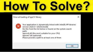 How To Fix Error At Loading Of ippCV Library Photoshop 2022 - Application Dynamically Linked Intel