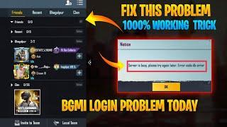 BGMI Login Problem Today | Server Is Busy Please Try Again Later Error Code DB Error | BGMI Not Open