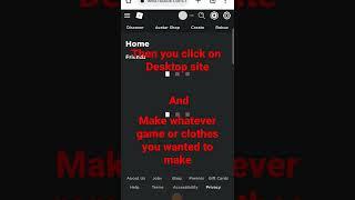 how to upload shirts and make games on roblox mobile