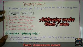 Addressing modes || microprocessor || in Hindi || by Informationduniya