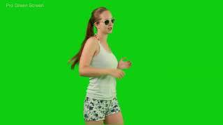 Girl Dancing in beach party   Green Screen Footage
