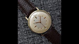 c1965 Wittnauer Date men's vintage watch with unusual dial.  Manual wind movement