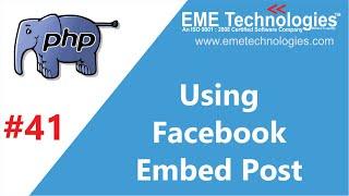How to Use Facebook embed post in Core PHP