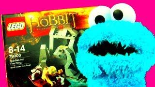 LEGO The Hobbit Toy Review with Cookie Monster Sesame Street - Riddles for The Ring Playset