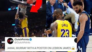 NBA REACT TO JAMAL MURRAY DUNKING ON LEBRON JAMES | NUGGETS VS LAKERS REACTIONS
