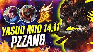 PZZANG Yasuo MID Gameplay Patch 14.11 - Yasuo vs Zed KR Ranked Season 14