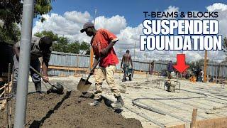 Constructing a Suspended Foundation using T-Beams & Blocks