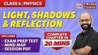 Light, Shadows and Reflection Complete Chapter in 20 mins | Mind Map with Explanation | Class 6