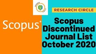 Scopus Discontinued Journal List October 2020