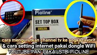 cara mengurutkan nomer siaran & cara setting internet/YouTube di set top box pioline