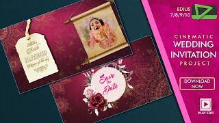 Edius Wedding Invitation Save the Date Project || Paper texture effect || Download || PLAY EDIT 2023