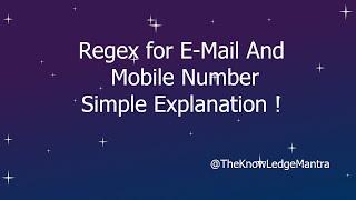 Regex for E-mail and Mobile number in Javascript || Regular Expression Email Validation Javascript