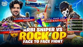 Arbi sniper vs rock Op face to face fight  new McLean buggy skins | PUBG mobile | rock Op