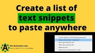 Easily select from a list and send a snippet of text with AutoHotkey