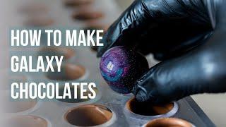 HOW TO MAKE CHOCOLATES | BONBONS | GALAXY DESIGN | COLORED CACAO BUTTER