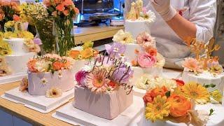 Amazing REAL flower cakes - Korean street food