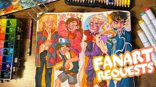 ️ SKETCHBOOK SESSION #9 || Drawing Your Fan Art Requests!! (thank u for 40k )