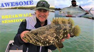 Chaos at the breakwall !! Mid North Coast fishing ,Urunga NSW