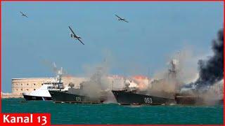 This time, Russian ships are being targeted by Ukrainian drones in the Sea of Azov