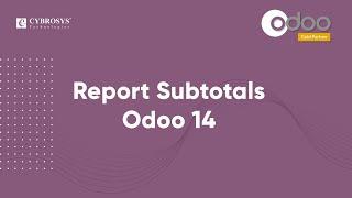 Report Subtotals in Odoo 14 | Odoo Accounting