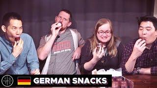 TECH GEEKS TRY STUFF: Weird German Foods - Pickled fish for breakfast, blood spread with bits?