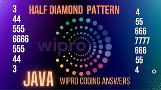 how to Print Half Diamond pattern | Wipro Coding Answer |pattern programming in java |number pattern