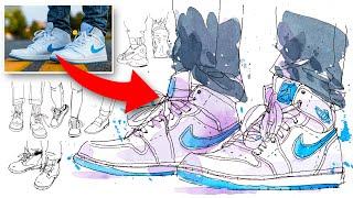 How to draw SHOES at ANY ANGLE! (7 Simple Tips)