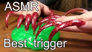 BEST ASMR trigger asmr tingles long nails tapping slime Satisfying video