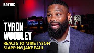 Tyron Woodley Reacts To Mike Tyson Slapping Jake Paul